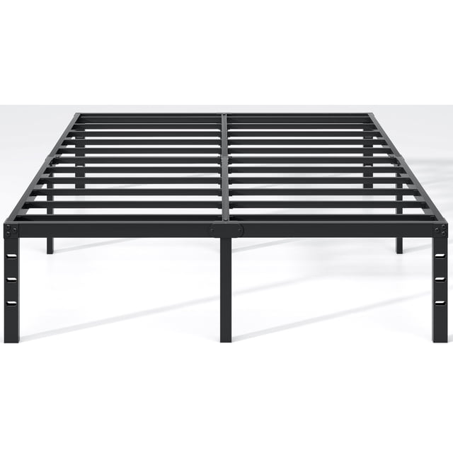 Marco de cama NEW JETO de metal de tamaño completo con almacenamiento de 45 cm, negro