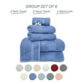 thumbnail image 7 of Hencely 6-Piece Turkish Cotton Bath Towel Set – 2 Bath Towels, 2 Hand Towels & 2 Washcloths – Soft, Absorbent, Quick Dry – Blue, 7 of 7