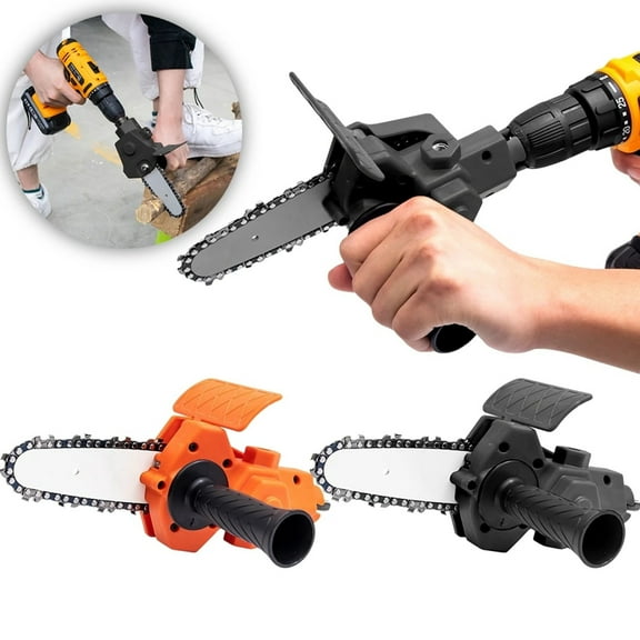 Dianli Drill to Chainsaw Adapter Electric Saw Conversion Kit Portable Mini Chain Saw Sharpening Tool for Pruning Wood Cutting Steel Pipe Plastic Ergonomic ABS Alloy Steel