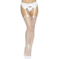 thumbnail image 4 of Leg Avenue Women's Spandex Industrial Net Stockings With Unfinished Top, White, One Size, 4 of 5