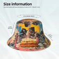 thumbnail image 4 of Daiia Psychedelic Band Hotdog Art Pattern Bucket Hat - Trendy Cotton Sun Hat for Beach, Golf, Fishing - Fun Outdoor Vacation Boonie for Men and Women, 4 of 9