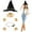 Black/Brown, variant on Nicky Bigs Novelties Adult Gray Scarecrow Felt Hat Faux Straw Kit Halloween Costume Accessory Set