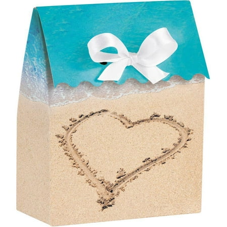 Beach Bag Favors - Creative Converting Beach Love Favor Bag W/Ribbon, 12 ct