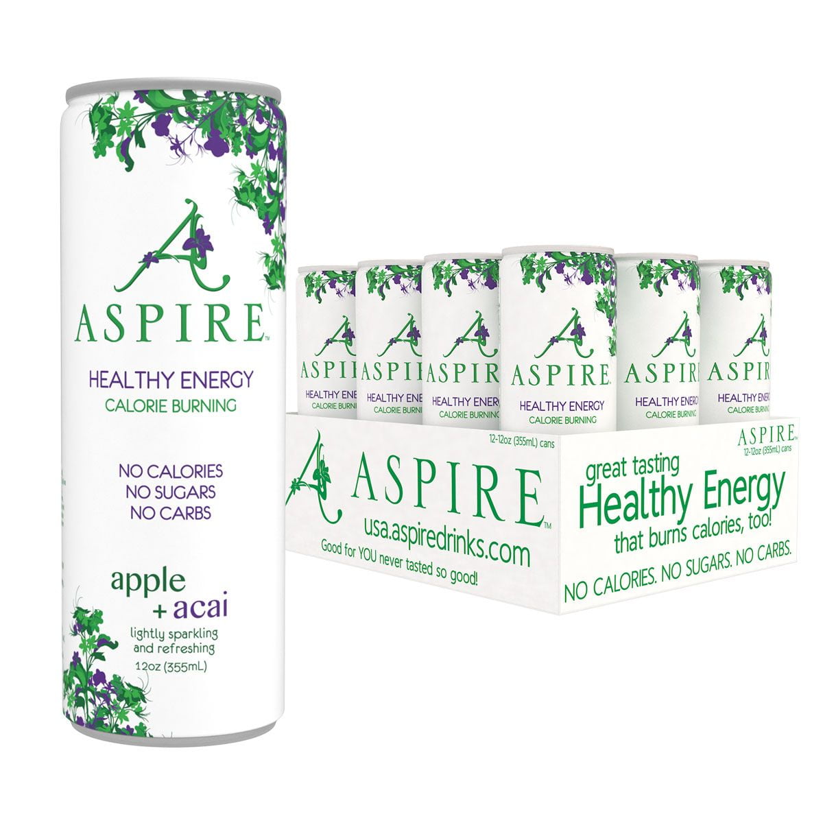 Aspire Energy Drink Variety Pack Reviews Aspire Healthy Energy Drink, Apple + Acai, 12 fl oz 12-Pack - Walmart.com