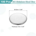thumbnail image 2 of Uxcell 100 Pack Stainless Steel Disc, 19/32"(15mm) Dia 0.04"(1mm) Thick 304 Stainless Steel Flat Round Sheet Blank Round Circle Plate for Crafts Metal Stamping and Jewelry Making, 2 of 7