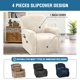 thumbnail image 2 of Fundas de terciopelo elástico para sillón reclinable, 4 piezas, fundas para sillón reclinable, funda para sillón reclinable, fundas antideslizantes, ajustadas, gruesas, suaves, lavables, GreyIvoryReclinable Chair, 2 of 5