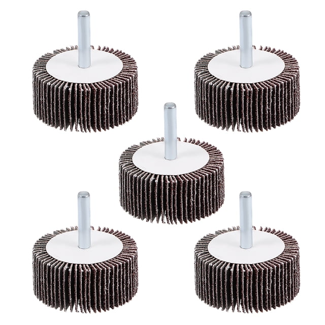 Rueda de aletas de 2 pulgadas 80 granos disco de lijado abrasivo vástago de 1/4 de pulgada 5 piezas