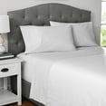thumbnail image 5 of Mainstays 4-Piece 300 Thread Count Gray Stripe Cotton Blend Percale Bed Sheet Set, Full, 5 of 10