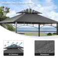 thumbnail image 3 of Grezone Outdoor Grill Gazebo Tent BBQ Canopy for Outdoor Grill Shelter BBQ Grill Gazebo Hardtop (L96 x W60 x H101 Inch) Grey, 3 of 6