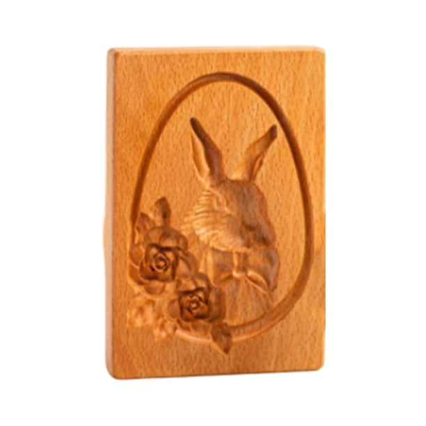Molde de grabado en relieve para cortador de galletas de madera DIY, moldes de madera tallados en 3D, moldes para galletas, grabado en relieve, artesanía decorativa, herramientas para hornear para