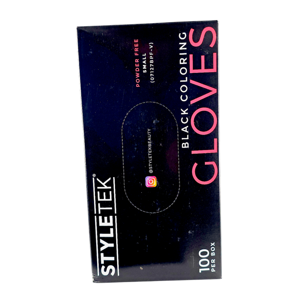 Guantes para colorear StyleTek Black Small 100 CT