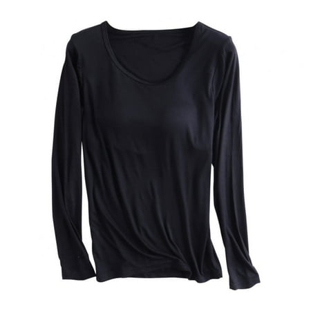 

Pretty Comy Women s Thermal Base Layer Tops Underwear Shirt Insulated for Outdoor Ski Warmth/Extreme Cold Pajamas With Shelf Bra