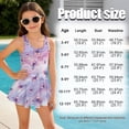 thumbnail image 7 of Xixirimido Butterfly Purple Marble Print Girls One Piece Swimsuit with Skirt Modest Sleeveless Swim Dress Featuring Built-in Shorts & UPF 50+ Sun Protection for Beach Pool, 8-9 Years, 7 of 7