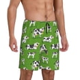 thumbnail image 2 of Fotbe Cows With Calfs Green Pantalones Cortos de Pijama para Hombre, Ropa de Dormir, Pantalones de Pijama Cortos para Hombre-Medium, 2 of 6
