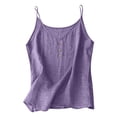 thumbnail image 5 of Breezora Women's Cotton Linen Spaghetti Strap Tank Top Sleeveless Loose Fit Casual With Decorative Button For Summer Vacation, 5 of 10