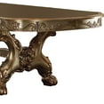 thumbnail image 4 of ACME Dresden Wooden Trestle Dining Table with 2 Leaves in Gold Patina and Bone, 4 of 6