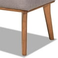 thumbnail image 2 of Bowery Hill Grey Fabric Upholstered and Brown Finished Wood Dining Bench, 2 of 6