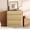 Oak, variant on Modern 3-Drawer Wood Dresser, Handle-Free Push-Press Storage Chest with Solid Floor Base, Minimalist Storage Cabinet for Bedroom Living Room, Black