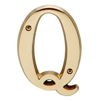 Letter "Q" House Letters Solid Bright Brass 4" | Renovator's Supply