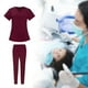 thumbnail image 2 of Conjunto de uniforme de trabajo para mujer, blusa y pantalones, ropa de trabajo cómoda, duradera y suave. M rojo, 2 of 9