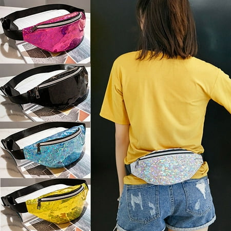 Fashion Waist Fanny Pack Women PU Leather Belt Zipper Waist Bag Chest Tote