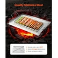 thumbnail image 4 of Stainless Steel Griddle, Portable Family Cookware with Handle, 23x16 in. Universal Flat Top Rectangular Plate,, 4 of 7