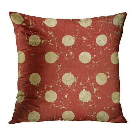 1930s Metal - ECCOT Beige 1950S Vintage Red Polka Dots Metal Grungy Old 1930S 1940S Abstract Pillowcase Pillow Cover Cushion Case 20x20 inch