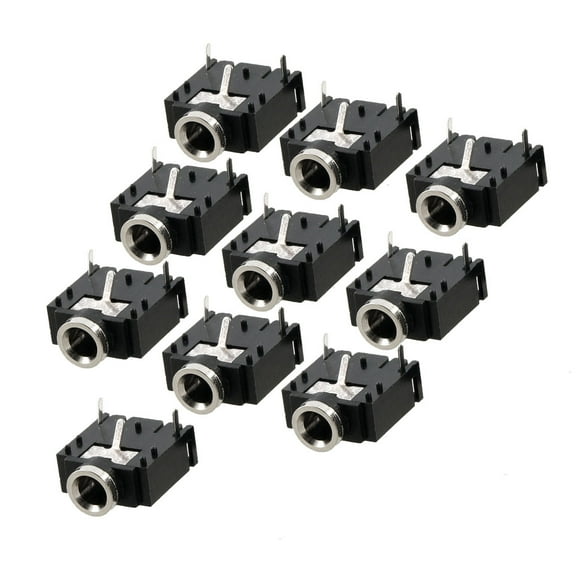 Unique Bargains 10 Pcs 3 Pin PCB Mount Female 3.5mm Stereo Jack Socket Connector Networking Cables