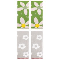 Unique Bargains Cute Floral Cotton Hand Towel 4 Pcs Grey/Green 14" x 30"/13" x 29"