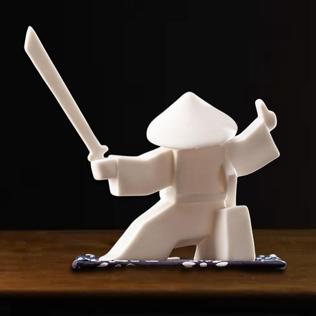 Samurai Knight Cerámica Decoración Escritorio Artesanía Coleccionable Relajación Guerrero Quemador Soporte Escultura para Blanco A Macarena Soporte para quemador de incienso