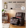 thumbnail image 5 of GAOMON Oversized Wide Power Lift Recliner Chair - Heat and Massage, Faux PU Leather, Adjustable Back and Legs, Electric Lift Chair Designed for The Elderly and People with Mobility impaired,Brown, 5 of 8