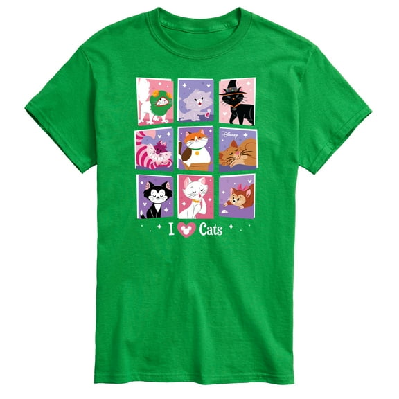 Disney Classics - Cats & Dogs - Grid Of Assorted Cats - Men's Short Sleeve Graphic T-Shirt