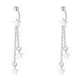 thumbnail image 6 of EOEMY Dangle Drop 925 Sterling Silver Star Earrings Silver Rhinestone Jacket Backs, 6 of 7