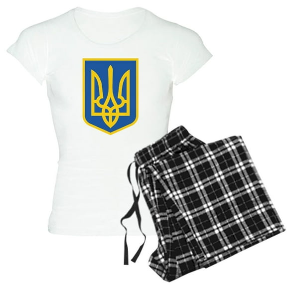 CafePress - Ukraine Women's Light Pajamas - Women's Short Sleeve Print T-Shirt and Pants Light Cotton Pajama Set