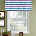 thumbnail image 4 of Blue Purple Striped Valances for Windows, Decorative Rod Pocket Window Valance Curtains, Farmhouse Stripes Simple Art Short Curtain Drapes for Kitchen/Bathroom/Living Room, 2 Panels, 60" W x 18" L, 4 of 8