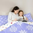 thumbnail image 5 of Castle Fairy Xmas Snowflakes 3 Pieces Queen Comforter Set for Boys Girls,Purple White Ultra Soft Bedding Sets,Merry Christmas Bedding Comforter Set Breathable,Breathable Home Decor,Reversible, 5 of 8