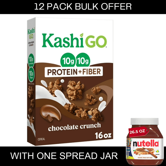 Kashi GO Protein Cereal, 10g Protein, 10g Fiber, Chocolate Crunch, 16oz Box (1 Box)