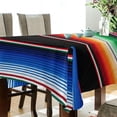 thumbnail image 3 of GZHJMY Mexican Serape Blanket Stripe Square Tablecloth, Waterproof Stain Wrinkle Resistant Washable Polyester Table Cover for Picnic Dinner Holiday Kitchen Party Decor, 54 x 54 in Home Decor, 3 of 7