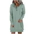 thumbnail image 2 of Herrnalise Women’s Dresses Summer 2024 Autumn And Winter Long Sleeve Dress ForHooded Solid Casual Dress S-2XL, 2 of 5