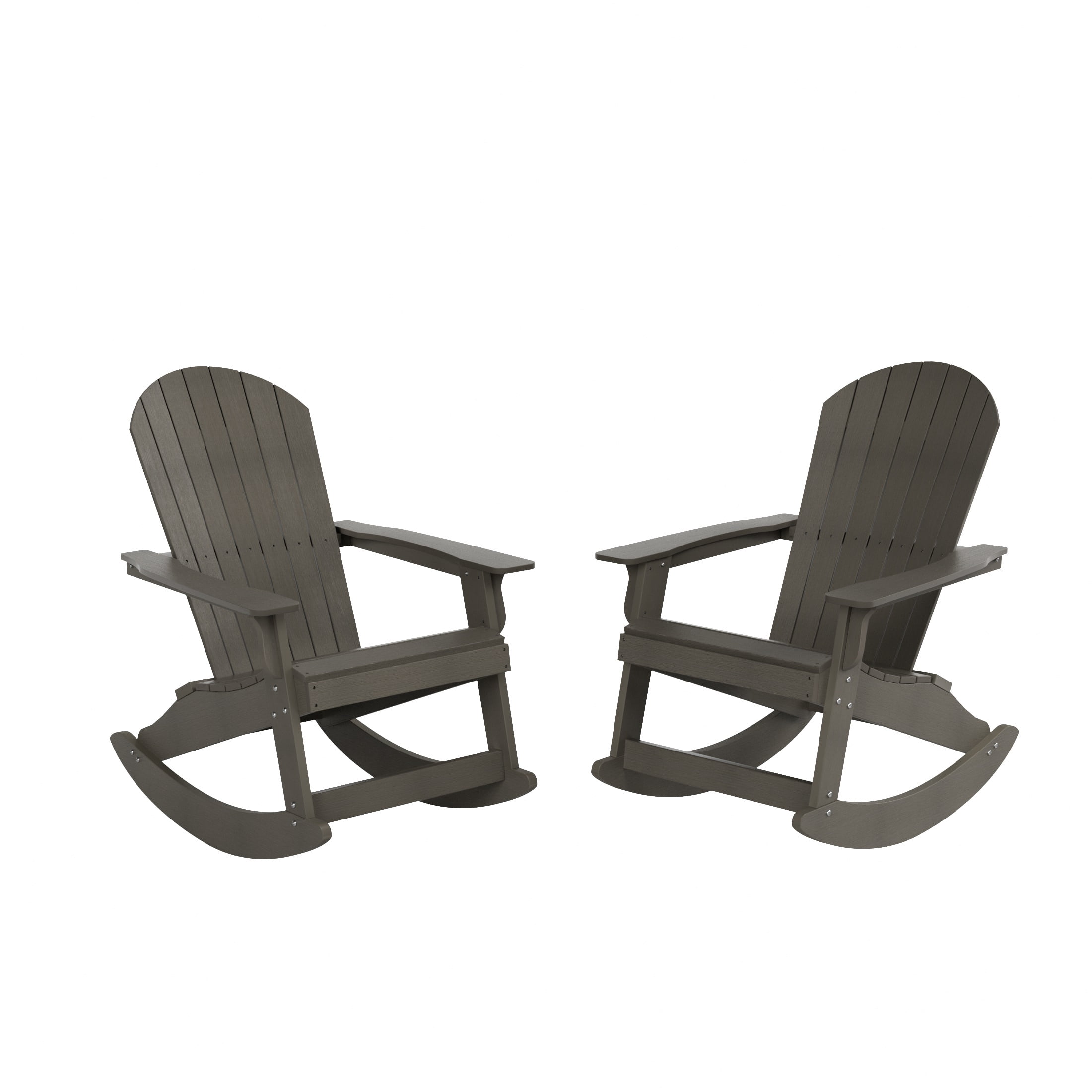 WestinTrends Tuscany HIPS Outdoor Rocking Adirondack Chair (Set of 2), Charcoal Gray