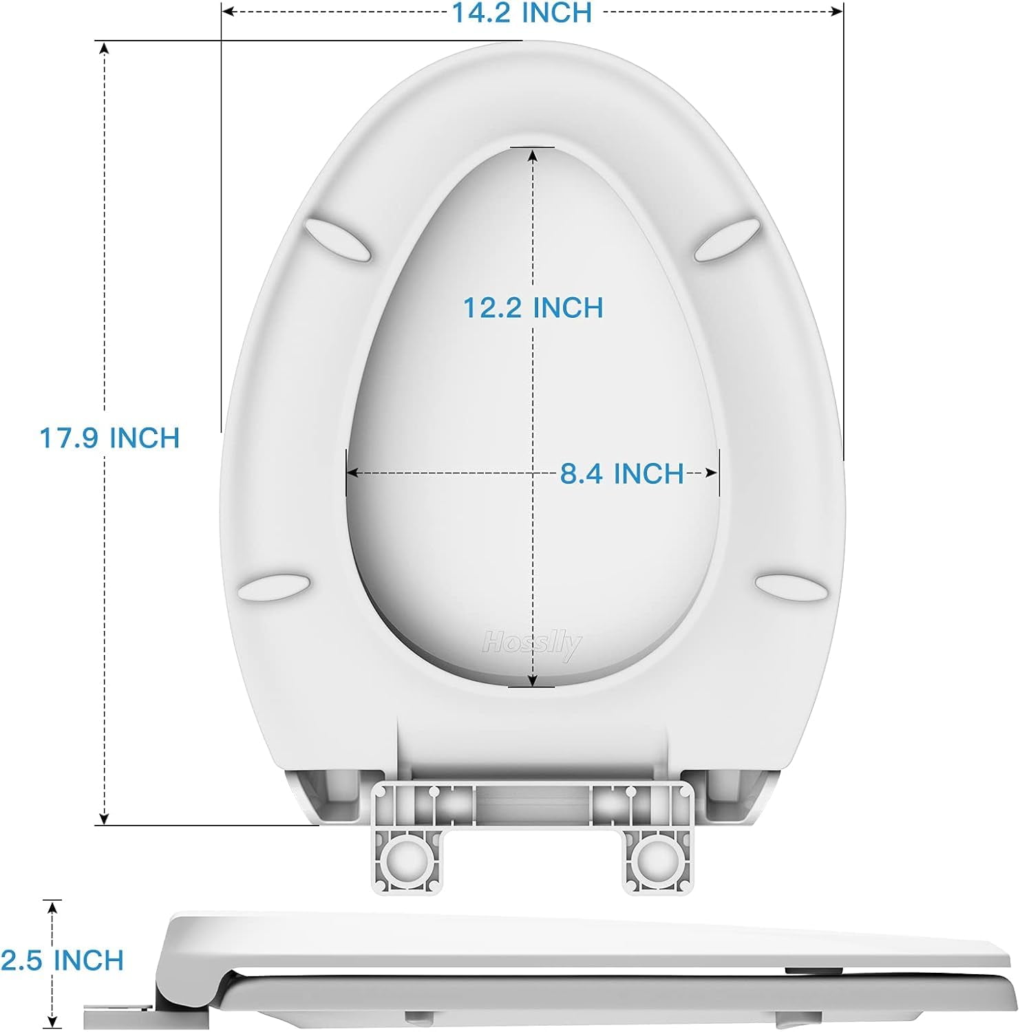 Toilet Seat, Elongated Toilet Seat with Toddler Seat Built in, Potty Training Toilet Seat Elongated Fits Both Adult and Child, with Slow Close and Magnets- Elongated