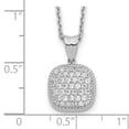 thumbnail image 5 of Sterling Silver Cubic Zirconia Square 16in with 2in extender Necklace, 5 of 5
