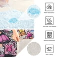 thumbnail image 4 of Toilet Rug U-Shaped Bathroom Rugs Non-Slip Soft Plush Machine Washable Contour Bath Mat Cartoon Girl and Graffiti 24x20, 4 of 9