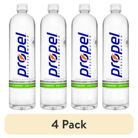 (4 pack) Propel Electrolyte Water Beverage, Kiwi Strawberry, 33.8 Fl Oz Bottle 1L Electrolyte Supplements