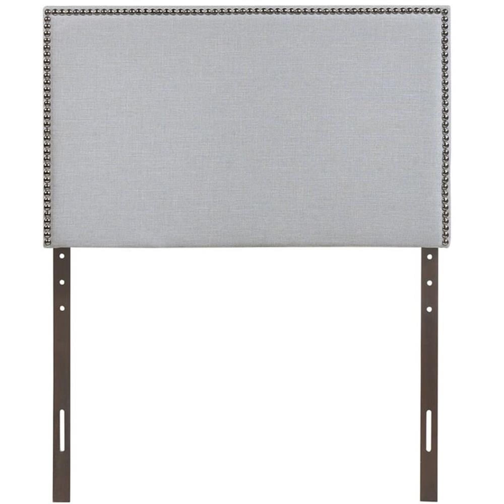 Hawthorne Collections Modern Fabric Upholstered Twin Panel Headboard in Sky Gray