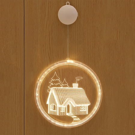 

XIAOFFENN Decorative Christmas Lantern LED Battery Light Bell Deer Light String Acrylic Clearance