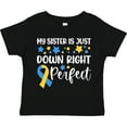 thumbnail image 3 of Inktastic My Sister is Just Down Right Perfect- Down Syndrome Awareness Ribbon Boys or Girls Toddler T-Shirt, 3 of 5