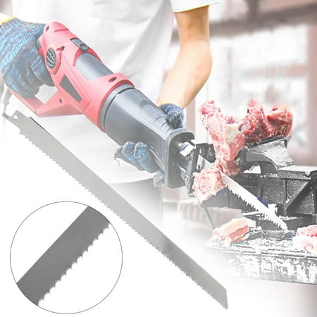 

Littleduckling 11.8 Inch Reciprocating Saw Blade Stainless Steel Unpainted Meat Saw Blade 7TPI High Strength Sharp Saw Blade for Cutting Frozen Meat Beef Turkey Bone