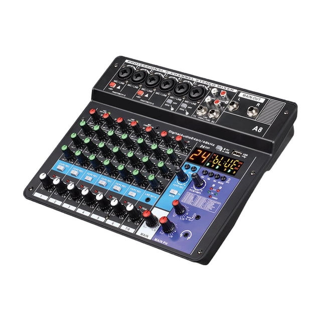 Mezclador de Audio/consola mezcladora de sonido/profesional/8 canales/Mini para DJ Studio KTV aplicación de música de escenario grabación de música Baoblaze Mezclador de audio