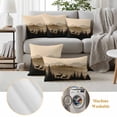thumbnail image 6 of Black Forest Outdoor Waterproof Pillow Covers, Deer Silhouettes Foggy Grey Pine Tree Decorative Rectangle Throw Pillowcase Sofa Cushion Sham for Patio/Couch/Chair, 20"x12" 2 Pack, 6 of 8